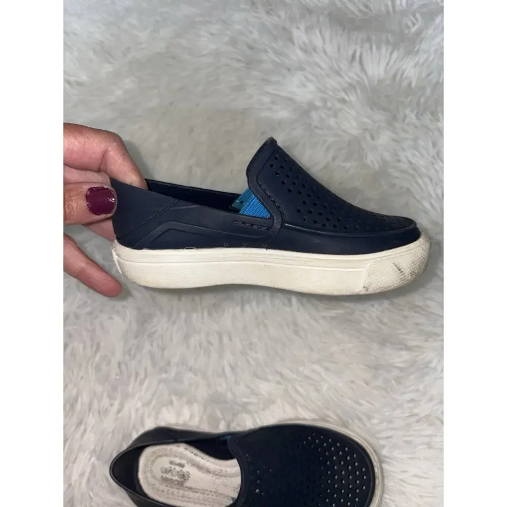 Crocs Toddler Sz. 7 Citilane Rona Slip On casual Navy Shoe. Comf, Cute